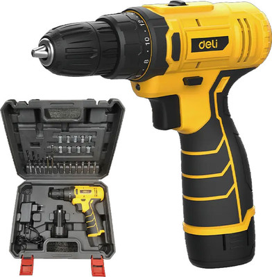 Аккумуляторная дрель-шуруповерт Deli EDL-DZ12-6A2 (желтый)