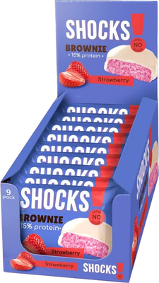 Набор протеинового печенья FitnesShock Shocks! Брауни Клубника (9x50г)