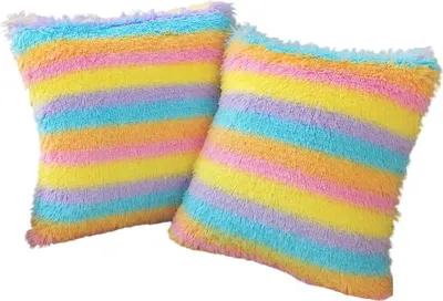 Комплект подушек декоративных MATEX Plush Line 65-647 (2шт,  розовый/голубой/желтый)