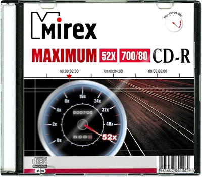 Диск CD-R Mirex 52X 700MB Slim Case / UL120052A8S