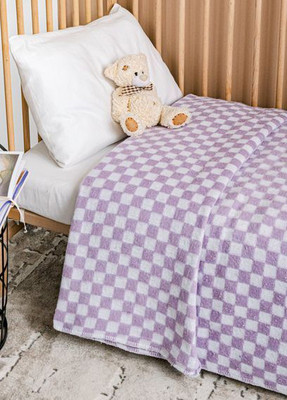 Одеяло для малышей Бояртекс Байковое клетка 100x140 (сиреневый)