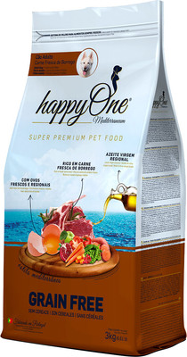 Сухой корм для собак HappyOne Mediterraneum беззерновой со свежим яйцом и свежим мясом ягненка (3кг)