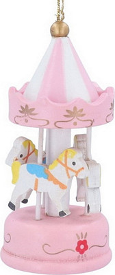 Елочная игрушка Gisela Graham Baby's First Christmas. Карусель 16654-1 (розовый)