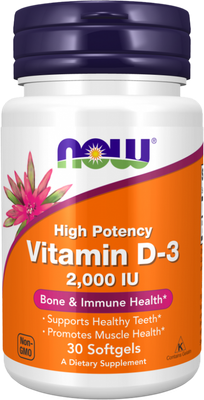 Витамин NOW Vitamin D-3 2000 I.U (30капсул)