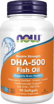 Жирные кислоты NOW Omega-3 DHA-500 75% (90капсул)
