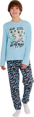 Пижама детская Mark Formelle 563323 (р.110-56-51, насыщенный голубой/змейки на графите)