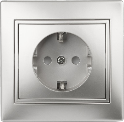 Розетка INTRO Plano 1-202-03 / Б0053878 (алюминий)