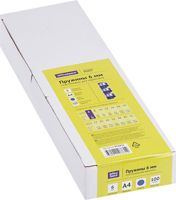 Пружины для переплета OfficeSpace PC8831 (100шт, синий)