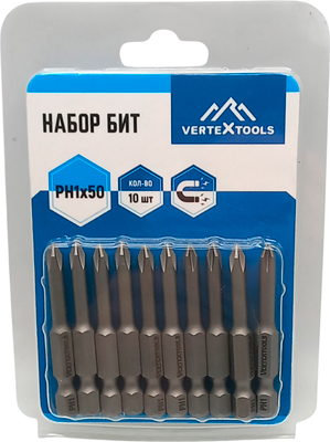 Набор бит Vertex Tools БТ-PH1-50 (10шт)