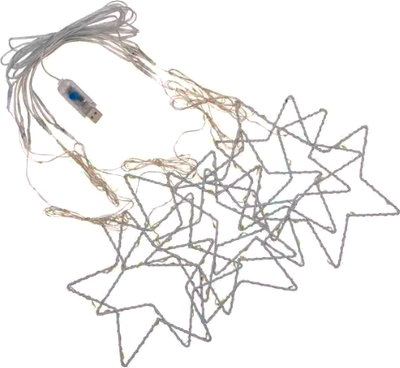 Световой занавес Neon-Night Из росы с фигурами Звезд / 315-846 (1.5x1.15м, теплый белый)