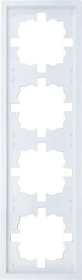 Рамка для выключателей и розеток Lezard Zima 704-0200-149 (белый, 4 поста)