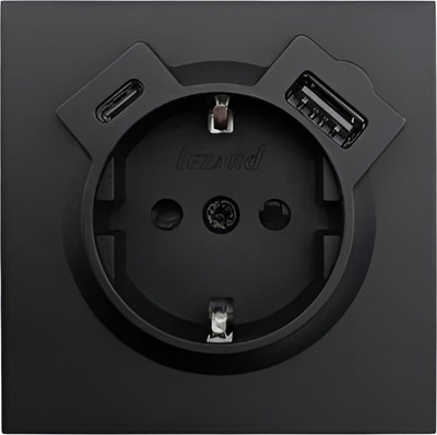 Розетка Lezard Zima 704-4288-181TC (черный бархат)