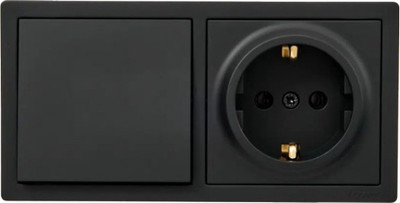 Блок выключатель+розетка Lezard Leto 752-4200-170BAP (черный бархат)