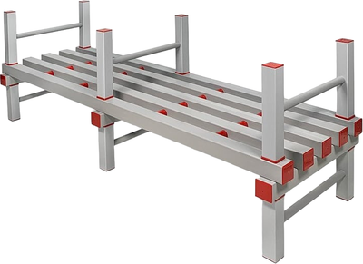Стеллаж Эскар С-132 1-ярусный / 85358132 (серый/красный)