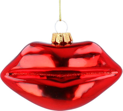 Елочная игрушка Gisela Graham All Glass. Красные губы / 02325