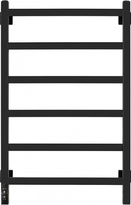 Полотенцесушитель электрический GRANULA Квадро 50x80 (терморегулятор с таймером слева, черный матовый)