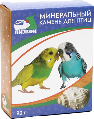 Минеральный камень для птиц Пижон Ракушка с углем (90г)