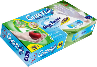 Перчатки хозяйственные Guanti одноразовые (M, 100шт, белый)