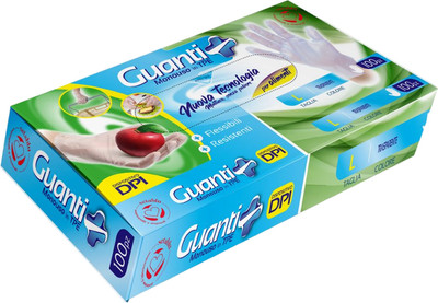 Перчатки хозяйственные Guanti одноразовые (L, 100шт, белый)