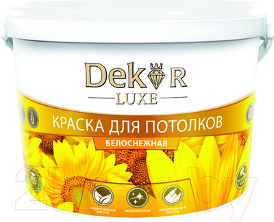 Краска Dekor ВД-АК 216 для потолка (7кг, белоснежный)