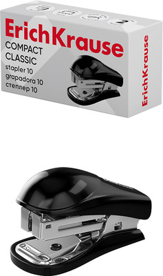 Степлер Erich Krause Compact Classic Мини №10 / 61733 (черный)