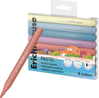 Набор маркеров Erich Krause Art Spirit Pastel / 61841 (8цв)