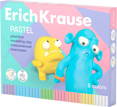Пластилин Erich Krause Jolly Friends Pastel / 61351 (8цв)