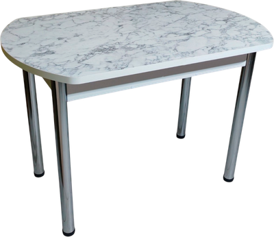 Обеденный стол СВД Юнио 110-140x70 / 052Э.П15.Х (мрамор каррара/хром)