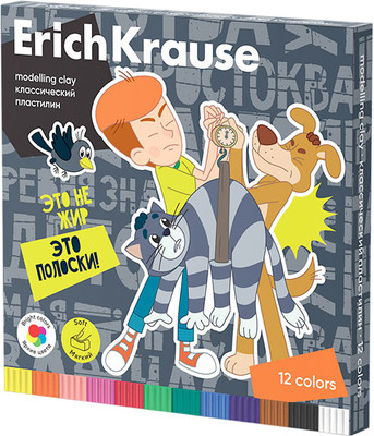 Пластилин Erich Krause Классический. Простоквашино / 61072 (12цв)