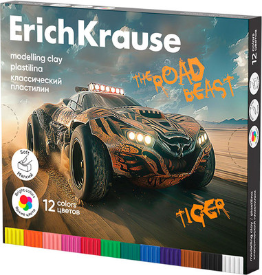 Пластилин Erich Krause Классический. Road Beast / 62977 (12цв)