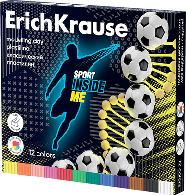 Пластилин Erich Krause Классический. Sport DNA / 61777 (12цв)