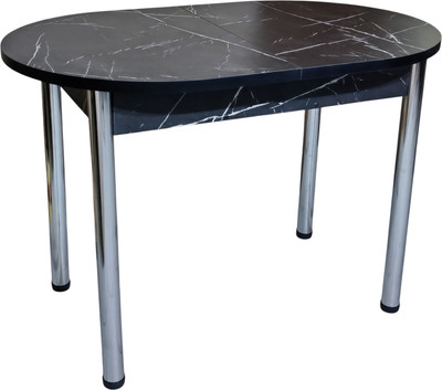Обеденный стол СВД Юнио 110-140x70 / 052О.П20.Х (мрамор неро маркина/хром)