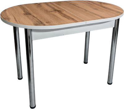 Обеденный стол СВД Юнио 110-140x70 / 052О.П24.Х (дуб вотан/хром)