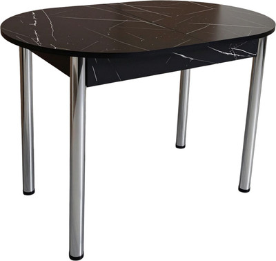 Обеденный стол СВД Юнио 110-140x70 / 055О.П20.Х (мрамор неро маркина/хром)