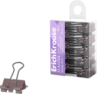 Зажим для бумаги Erich Krause Energy Savee Manga / 62065 (10шт, сиреневый)