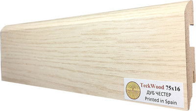 Плинтус Teckwood МДФ 75x16x2150 (дуб честер)