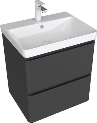 Тумба под умывальник Aquanet Эмбер 60 / 330466 (черный матовый)