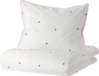 Пододеяльник с наволочками Ikea Vankrets 105.047.26 (белый/розовый)