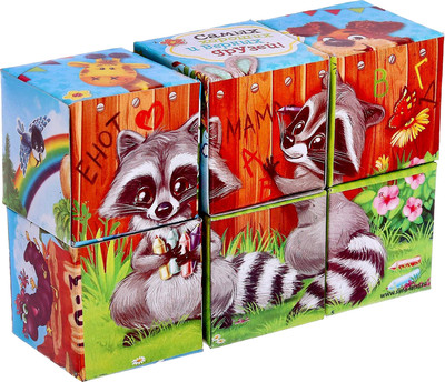 Развивающий игровой набор Zabiaka IQ Кубики. Зверята / 1251821