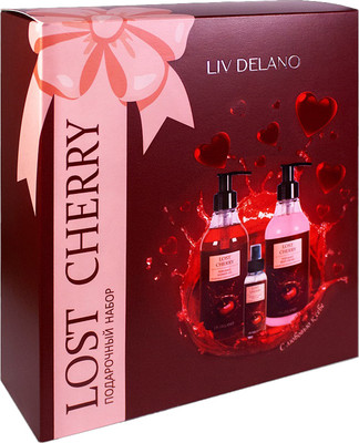 Набор косметики для тела Liv Delano Lost Cherry Гель для душа+Спрей-мист+Крем для тела (250мл+100мл+250мл)