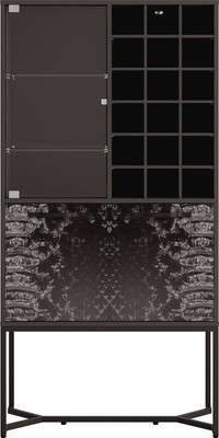 Тумба Involux Неаполь 227H002 (графит с печатью/металл черный)