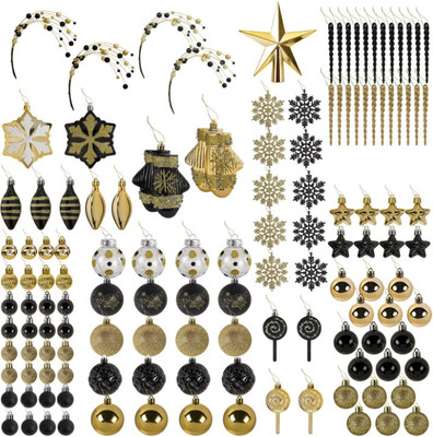 Набор елочных игрушек Золотая сказка 592183 (130шт, красный/золотой/белый)