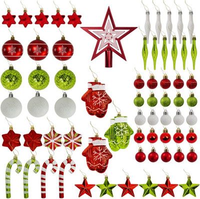 Набор елочных игрушек Золотая сказка 592184 (67шт, красный/зеленый)