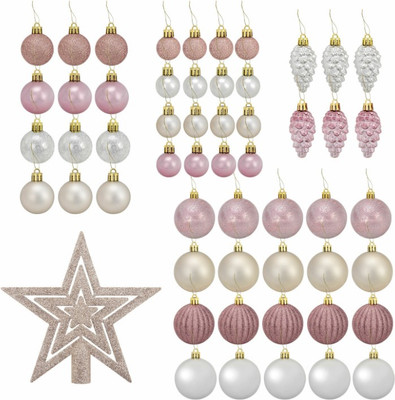 Набор шаров новогодних Золотая сказка 591719 (55шт, кремовый серебряный/золотой)