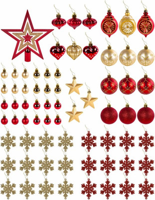 Набор елочных игрушек Золотая сказка 591714 (70шт, красный/золотой)