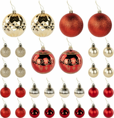 Набор шаров новогодних Золотая сказка 592168 (30шт, красный/золотой)