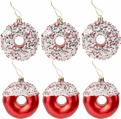 Набор елочных игрушек Золотая сказка 592171 (6шт, красный/белый)