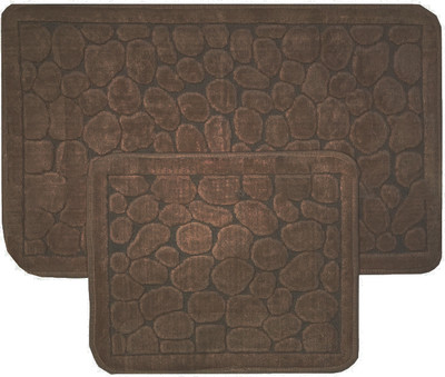 Набор ковриков для ванной и туалета Karven Stone / KV 110 (Aci Kahve/шоколад)