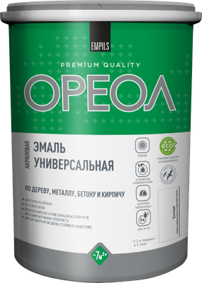 Эмаль Ореол Акриловая матовая (1.1кг, серый)