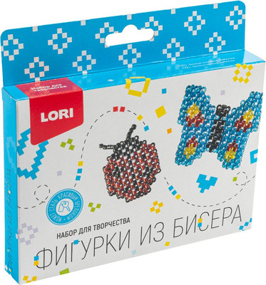 Набор для плетения Lori Фигурки из бисера. Божья коровка, бабочка / Бис-099